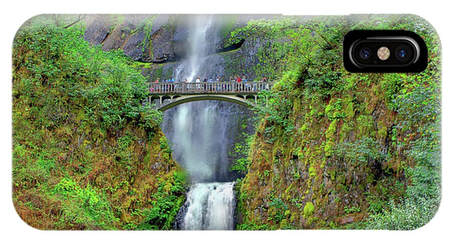 Waterfalls iPhone X Case featuring the photograph Multnomah Falls 2 by SC Heffner