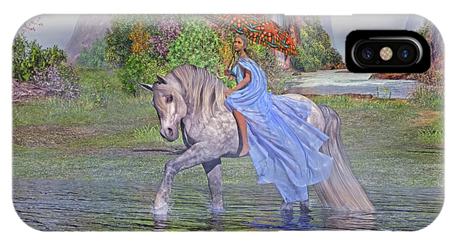 Horse iPhone X Case featuring the digital art My Favorite Time of the Day by Betsy Knapp