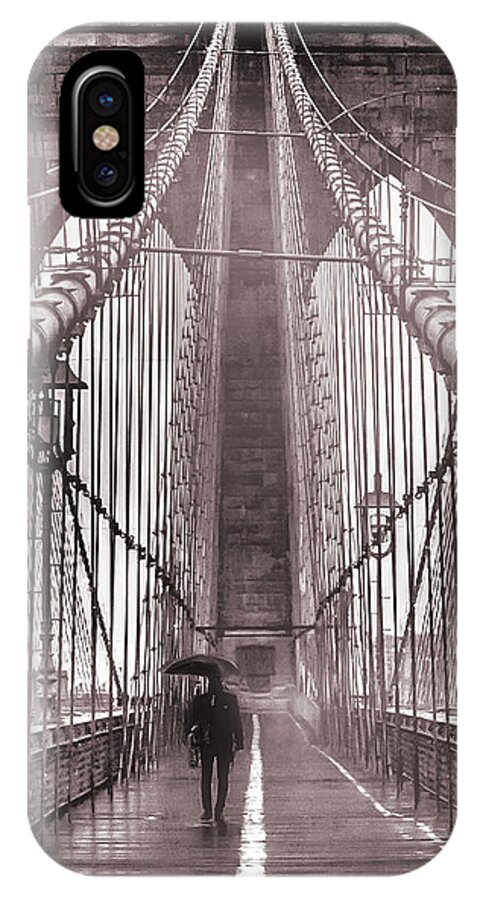Brooklyn Bridge iPhone X Case featuring the photograph Mystery Man Of Brooklyn by Az Jackson