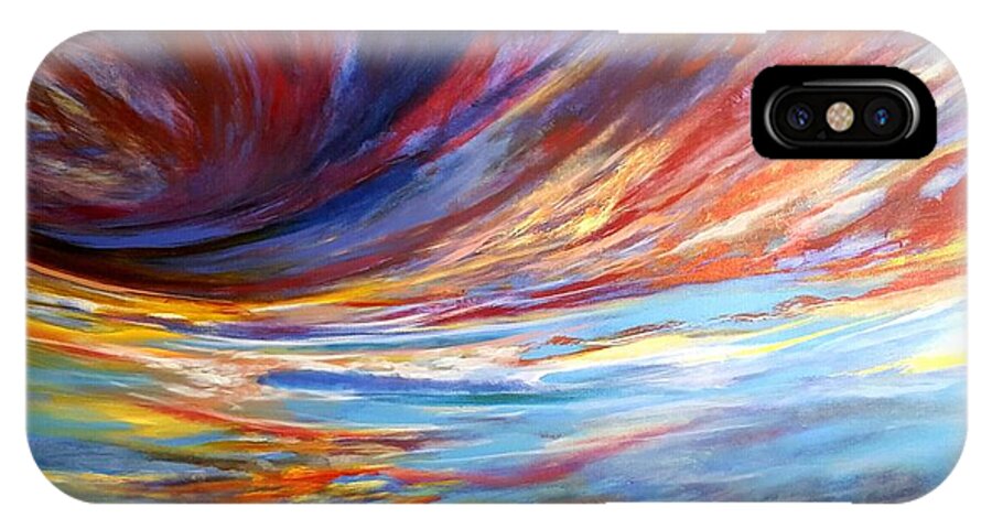 Intense Vivid Colors Landscape iPhone X Case featuring the painting Natchez sky by Jan VonBokel
