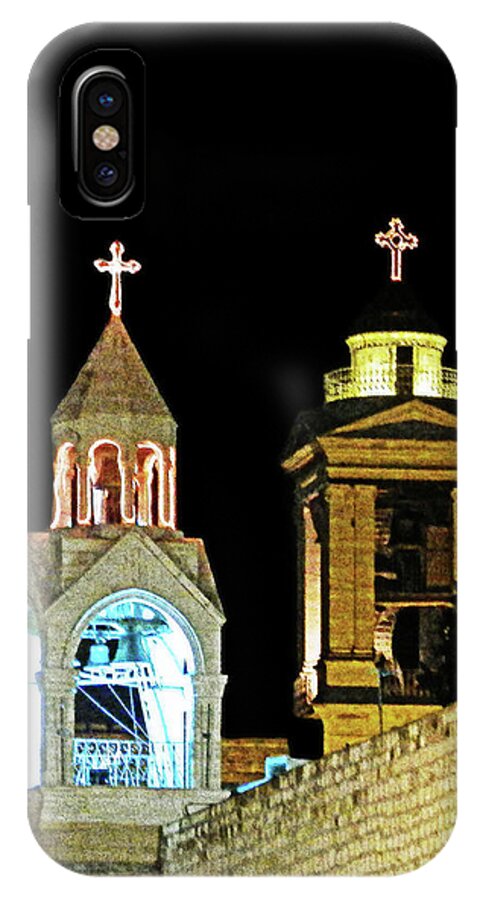 Bethlehem iPhone X Case featuring the photograph Nativity Church Lights by Munir Alawi