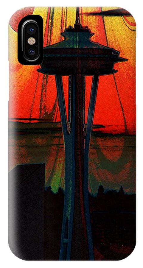 Seattle iPhone X Case featuring the photograph Needle Silhouette 3 by Tim Allen
