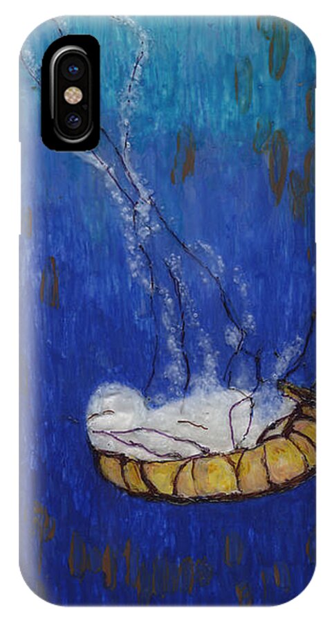 Nettle iPhone X Case featuring the painting Nettle Jellyfish by Phil Strang