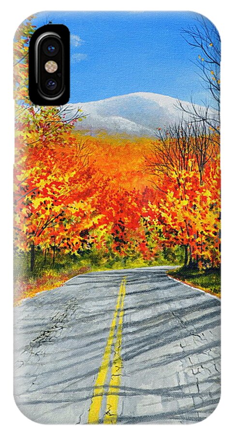 Road iPhone X Case featuring the painting New Hampshire by Harry Moulton