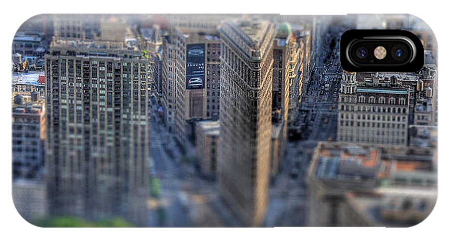 New York City iPhone X Case featuring the photograph New York Toy Story - Flatiron Building by Don Mennig