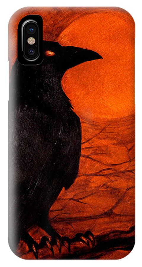 Crow iPhone X Case featuring the painting Night Watch by Jason Reinhardt