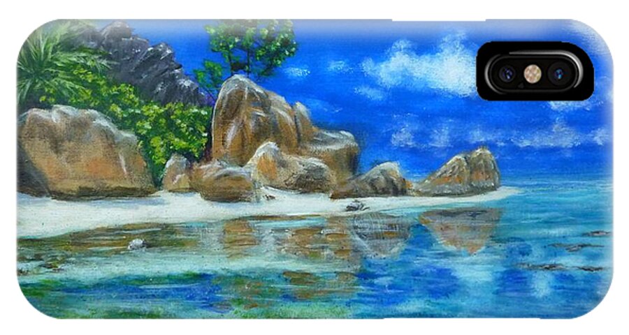 Nina's Beach iPhone X Case featuring the painting Nina's Beach by Amelie Simmons