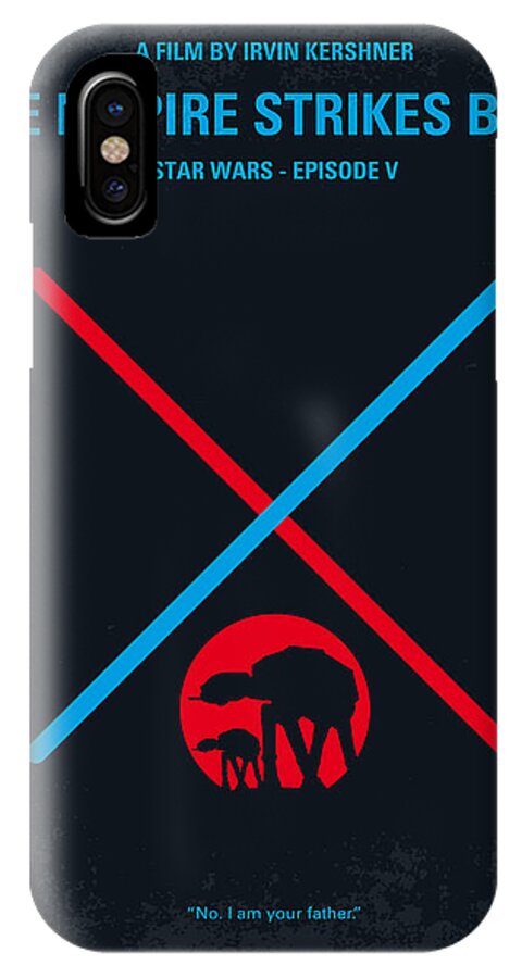 The Empire Strikes Back iPhone X Case featuring the digital art No155 My STAR WARS Episode V The Empire Strikes Back minimal movie poster by Chungkong Art