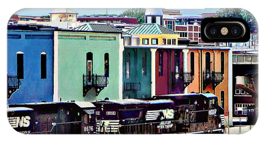 Trains iPhone X Case featuring the photograph Norfolk VA - Train With Two Locomotives by Susan Savad