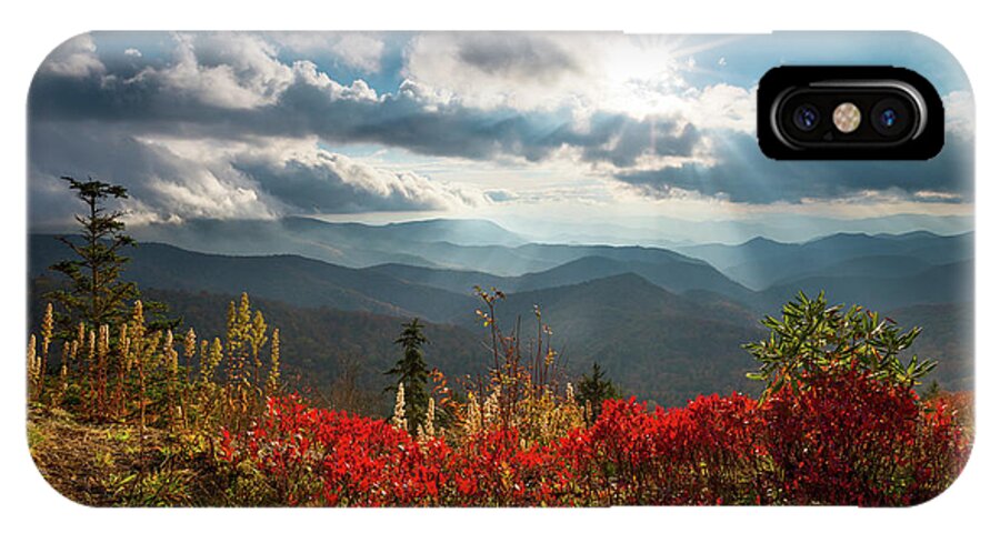 North Carolina iPhone X Case featuring the photograph North Carolina Blue Ridge Parkway Scenic Landscape in Autumn by Dave Allen
