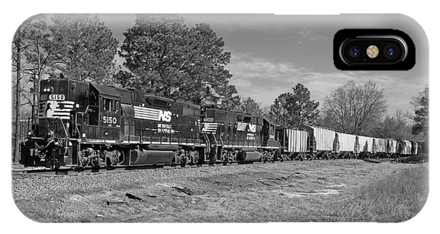 Ns 5150 iPhone X Case featuring the photograph Norfolk Southern P77 in Black and White by Joseph C Hinson