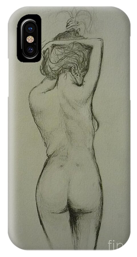 Female iPhone X Case featuring the painting Nude 1 by Lizzy Forrester
