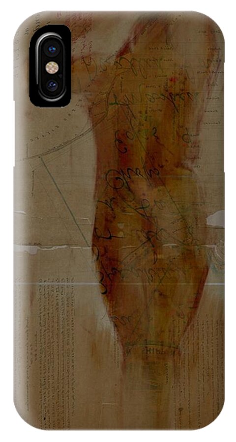 Abstract iPhone X Case featuring the painting Nude Abstract 12Feb2016 by Jim Vance