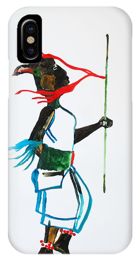 Jesus iPhone X Case featuring the painting Nuer Dance - South Sudan by Gloria Ssali