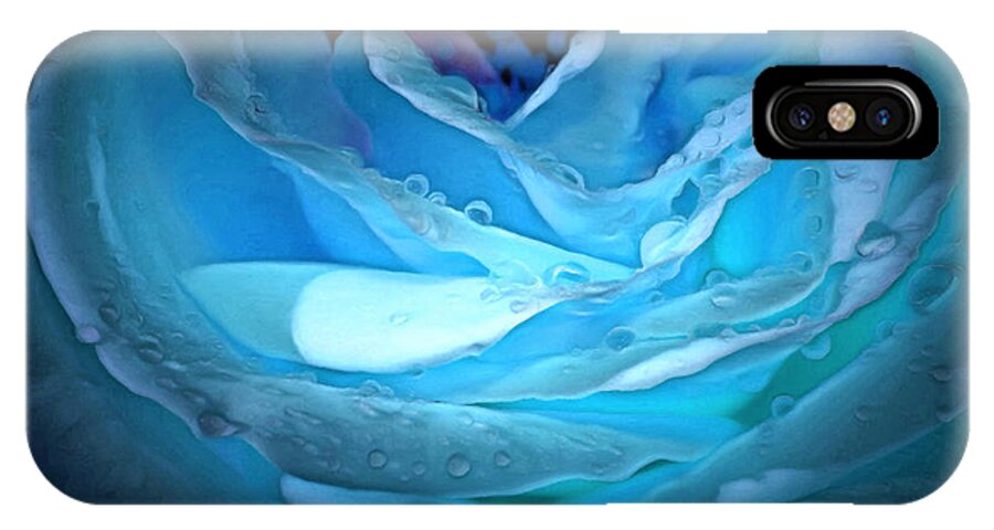 Rose iPhone X Case featuring the digital art Ocean Petals by Krissy Katsimbras
