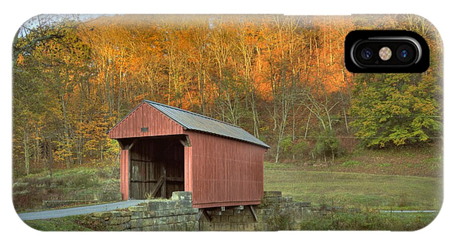 America iPhone X Case featuring the photograph Old Red or Walkersville Covered Bridge by Jack R Perry