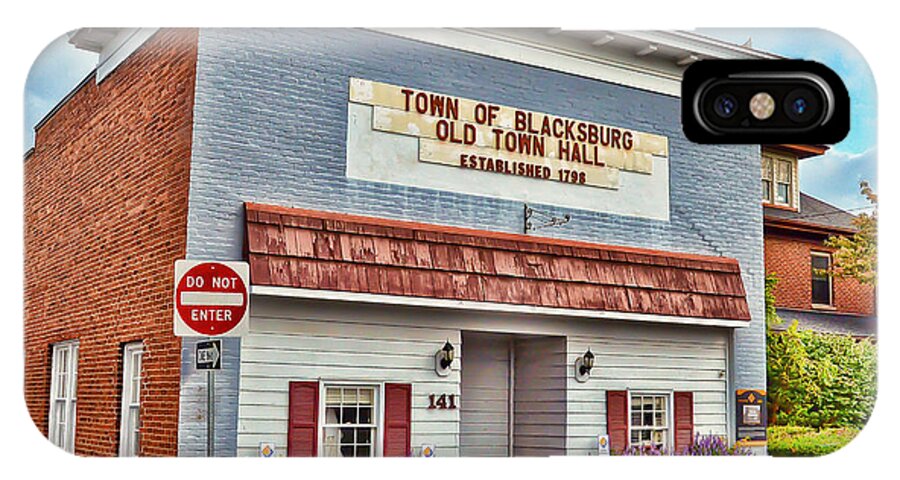 Old Town Hall Blacksburg Virginia iPhone X Case featuring the photograph Old Town Hall Blacksburg Virginia Est 1798 by Kerri Farley