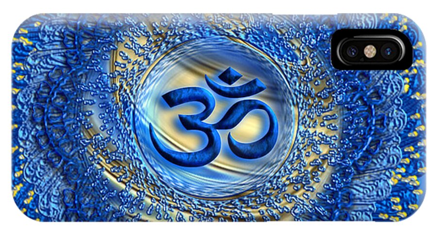 Spirituality iPhone X Case featuring the digital art OM mandala by Giada Rossi