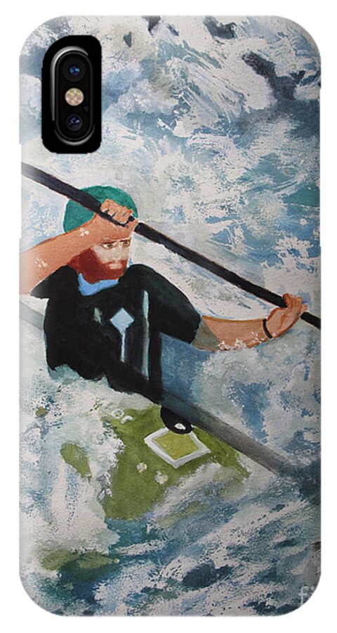 Water iPhone X Case featuring the painting On the New by Sandy McIntire