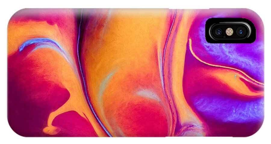 Abstract iPhone X Case featuring the painting One heart by Patti Schulze