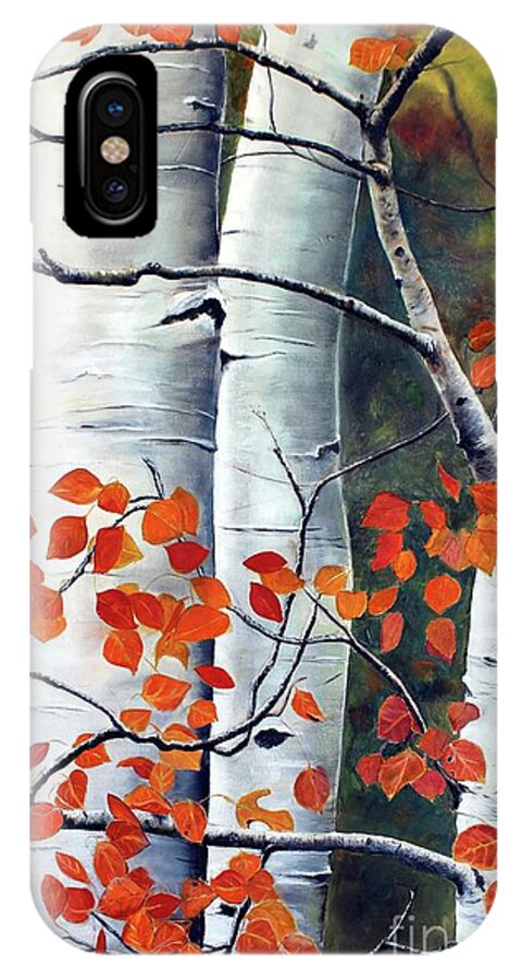 Aspen iPhone X Case featuring the painting One Million Aspen leaves by AMD Dickinson