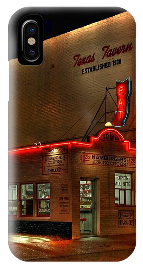 Restaurant iPhone X Case featuring the photograph Open All Nite-Texas Tavern by Dan Stone