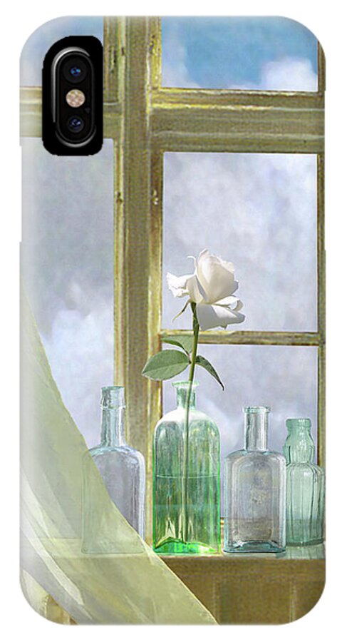 Curtains iPhone X Case featuring the digital art Open Window by M Spadecaller