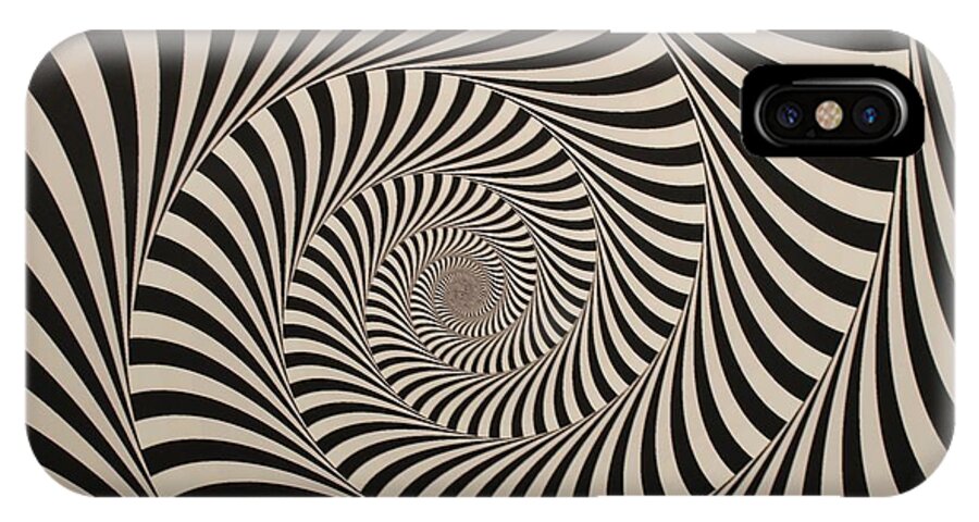Optical Illusion iPhone X Case featuring the digital art Optical Illusion Beige Swirl by Sumit Mehndiratta