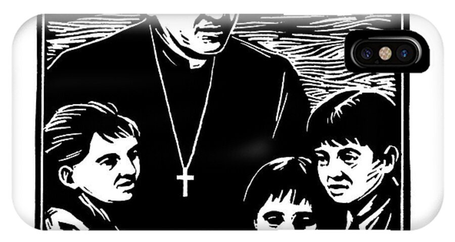 St. Oscar Romero iPhone X Case featuring the painting St. Oscar Romero - JLOSC by Julie Lonneman