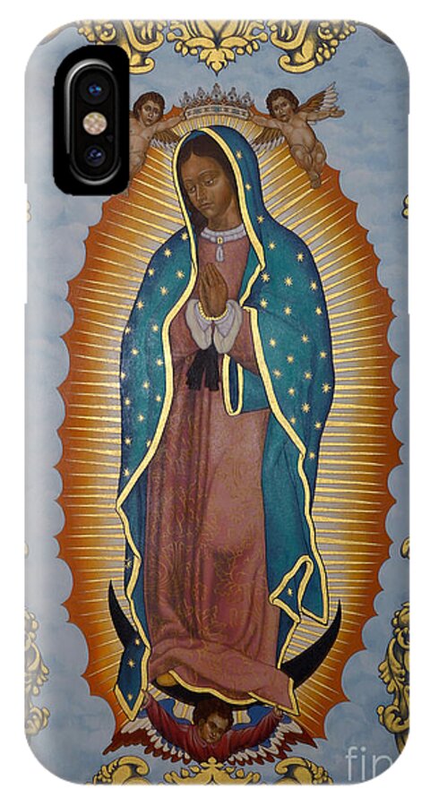 Our Lady Of Guadalupe iPhone X Case featuring the painting Our Lady of Guadalupe - LWLGL by Lewis Williams OFS