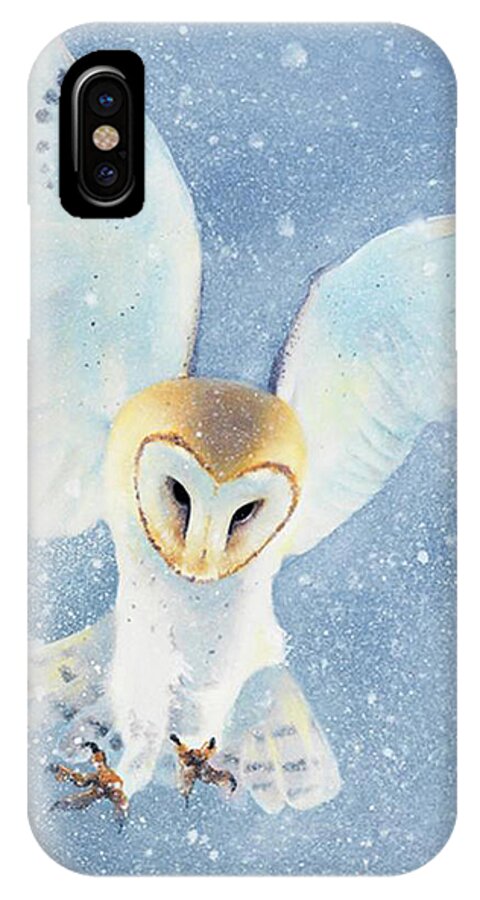 Original Painting iPhone X Case featuring the painting Owl Detail by Tim Dangaran