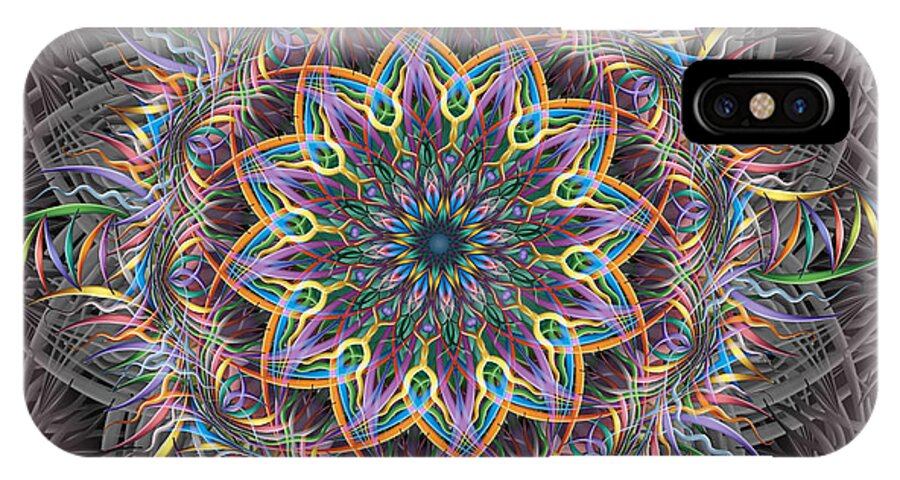 Pinwheel Mandalas iPhone X Case featuring the digital art Perpetual Motion by Becky Titus