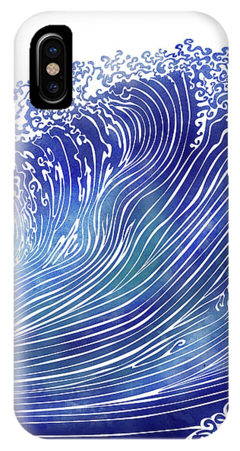 Swell iPhone X Case featuring the mixed media Pacific Waves by Stevyn Llewellyn