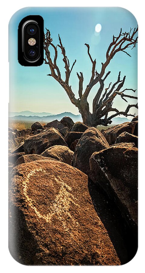 American Southwest iPhone X Case featuring the photograph Pack Mule Petroglyph by James Capo