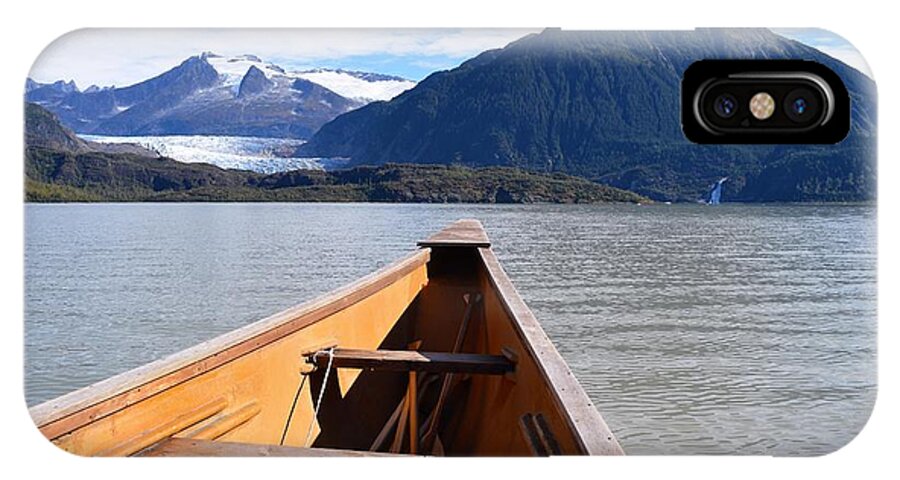 Alaska iPhone X Case featuring the photograph Paddling on Mendenhall Lake by Cheryl Hoyle