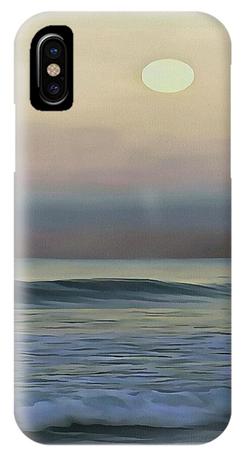 Sunset iPhone X Case featuring the painting Pale Sunset by Taiche Acrylic Art