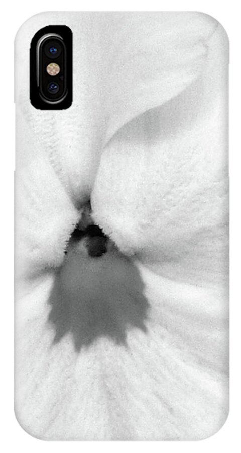 Pansy iPhone X Case featuring the photograph Pansy 03 BW - Thoughts of You by Pamela Critchlow
