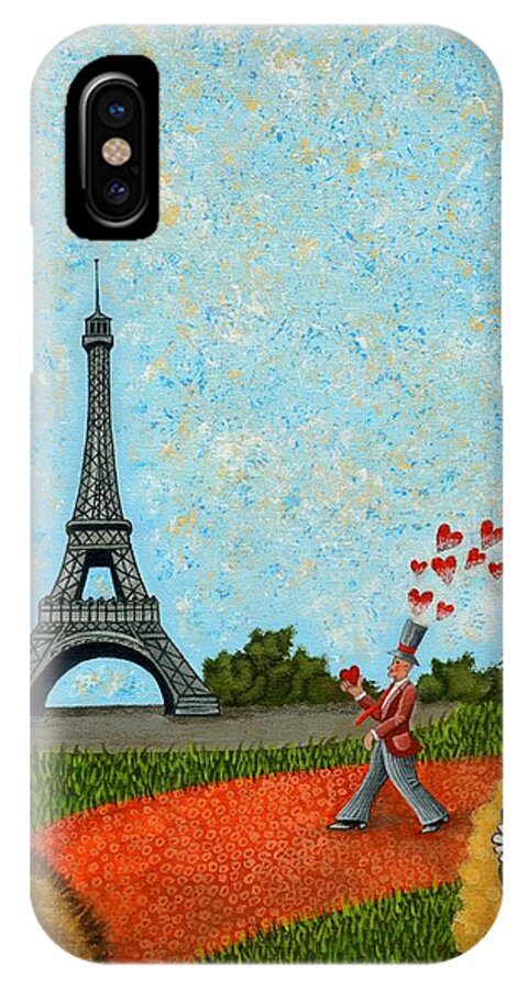 Paris iPhone X Case featuring the painting Paris Je t aime by Graciela Bello