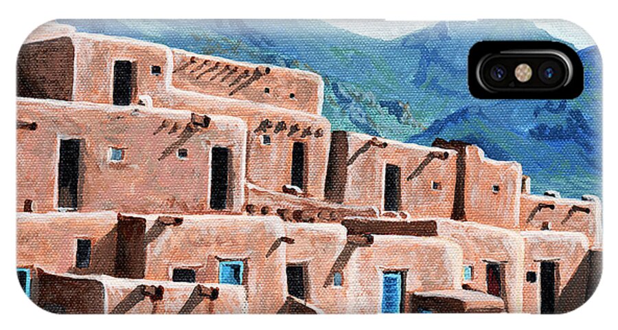Tim Gordon iPhone X Case featuring the painting Patrolling the pueblo by Timithy L Gordon