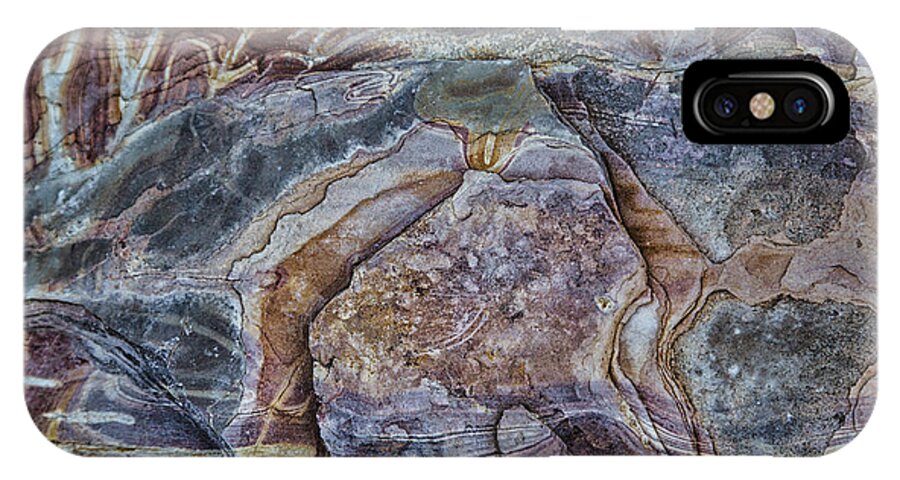Patterns iPhone X Case featuring the photograph Patterns in Rock by Kathy Adams Clark