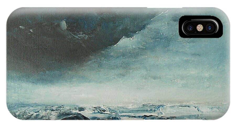 Abstract iPhone X Case featuring the painting Peace In The Midst Of The Storm by Jane See