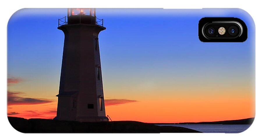 Canada iPhone X Case featuring the photograph Peggy's Point Lighthouse, Nova Scotia by Gary Corbett