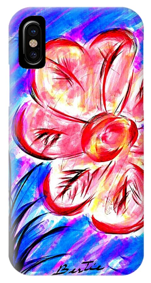 Flower iPhone X Case featuring the painting Peppermint Kiss by Bertie Edwards