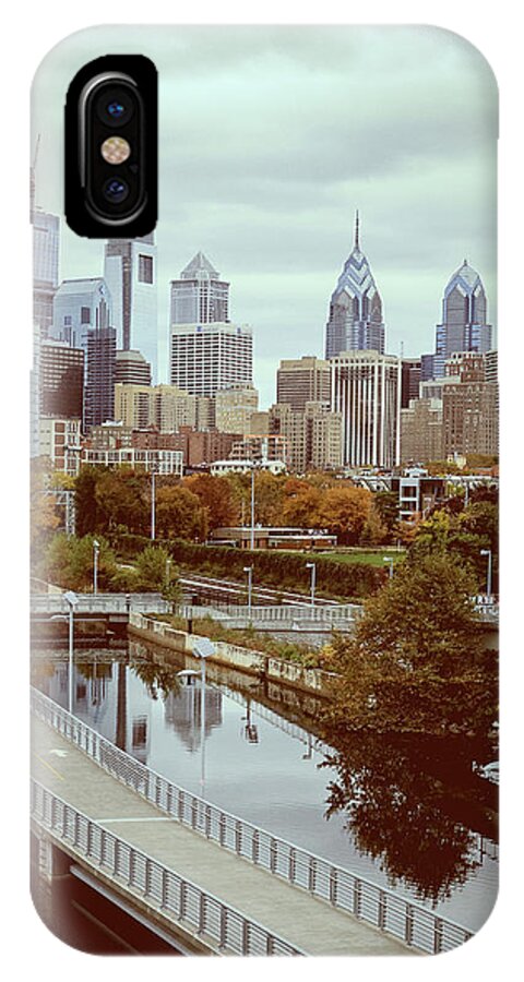 Skyline iPhone X Case featuring the photograph Philadelphia Skyline in Autumn by Patrice Zinck