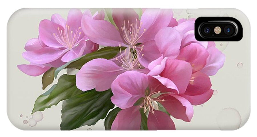 Floral iPhone X Case featuring the painting Pink blossoms by Ivana Westin