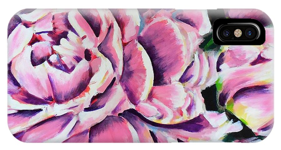 Peony iPhone X Case featuring the painting Pink Peonies by Cami Lee