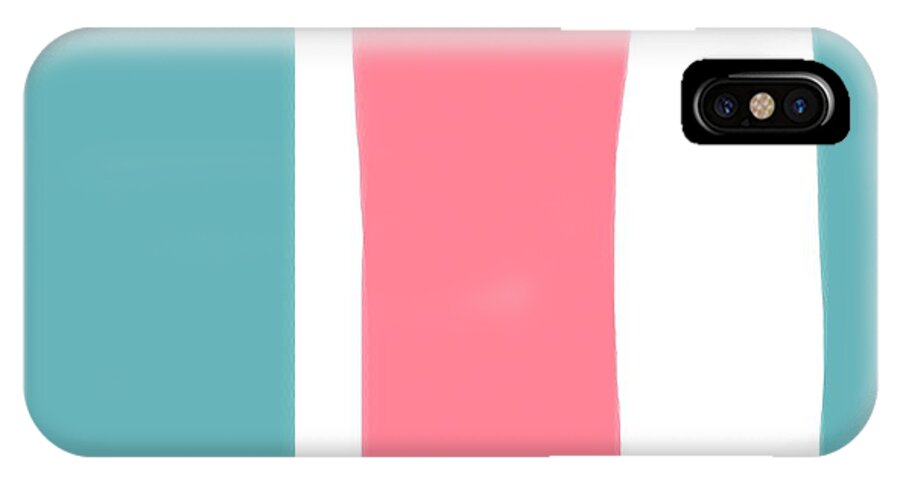 Pink White Blue iPhone X Case featuring the painting Pink White Blue 2 by Bonnie Bruno
