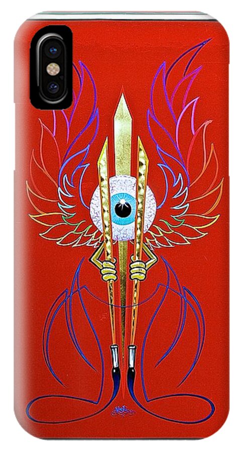 Pinstripe Art iPhone X Case featuring the painting Pinstriper's Icon by Alan Johnson