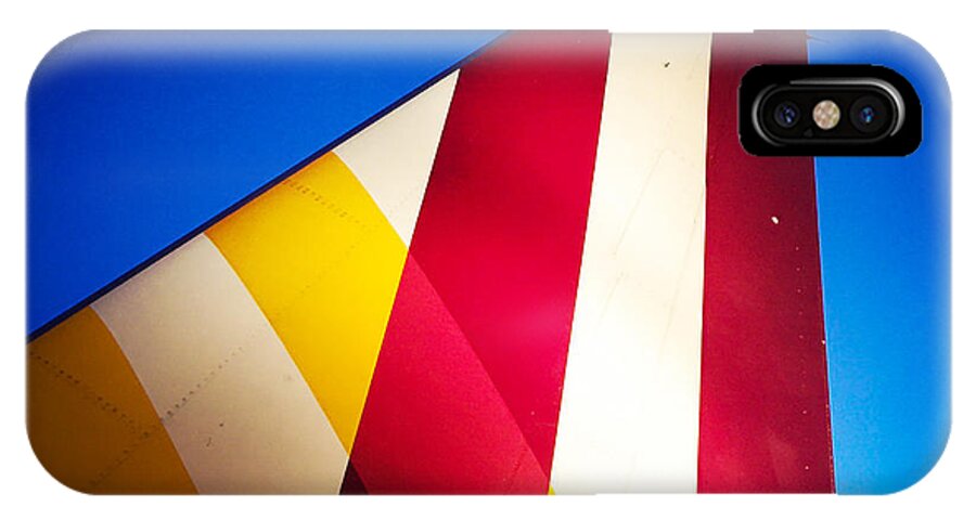 Plane iPhone X Case featuring the photograph Plane abstract red yellow blue by Matthias Hauser