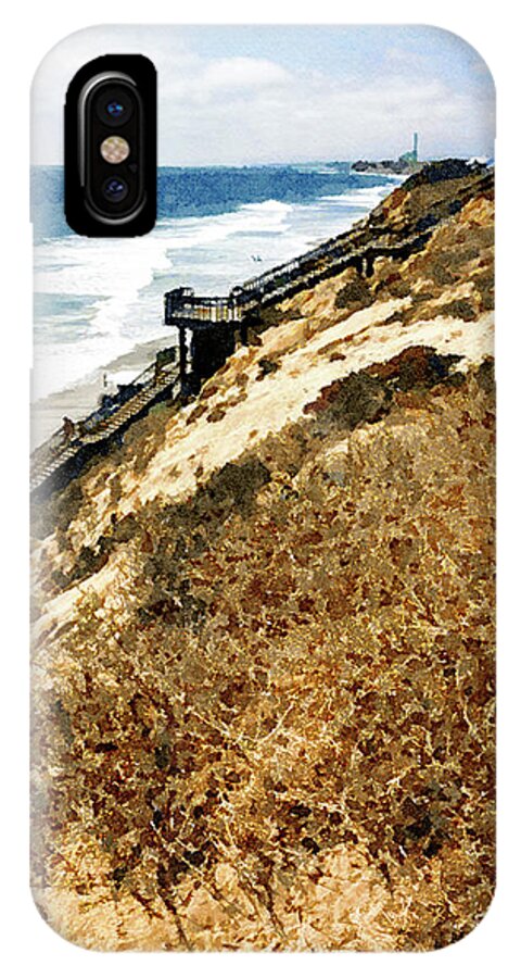 Beach iPhone X Case featuring the digital art Ponto Beach, Carlsbad by Rhonda Strickland